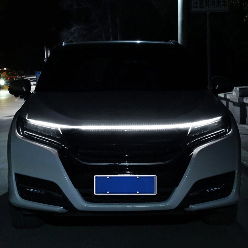 12V Car Hood LED Daytime Running Light Strip Waterproof Flexible Lamps 180cm D