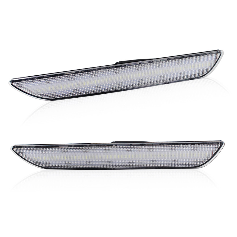 Clear White LED Rear Side Marker Signal Lamps Lights For 2015-2020 Ford Mustang