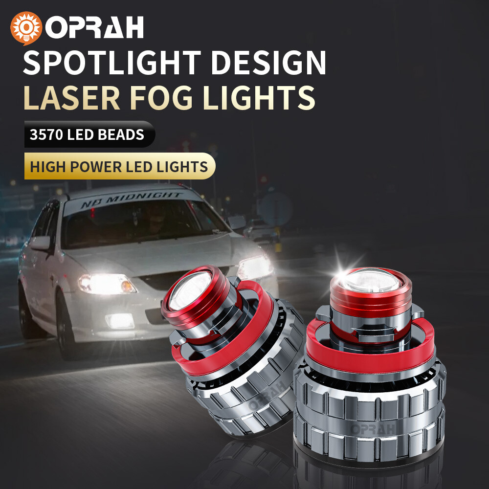 9005 OPRAH LED Fog Light Bulbs Projecto Laser Lens Auto Headlight H7 H11 9006 2X