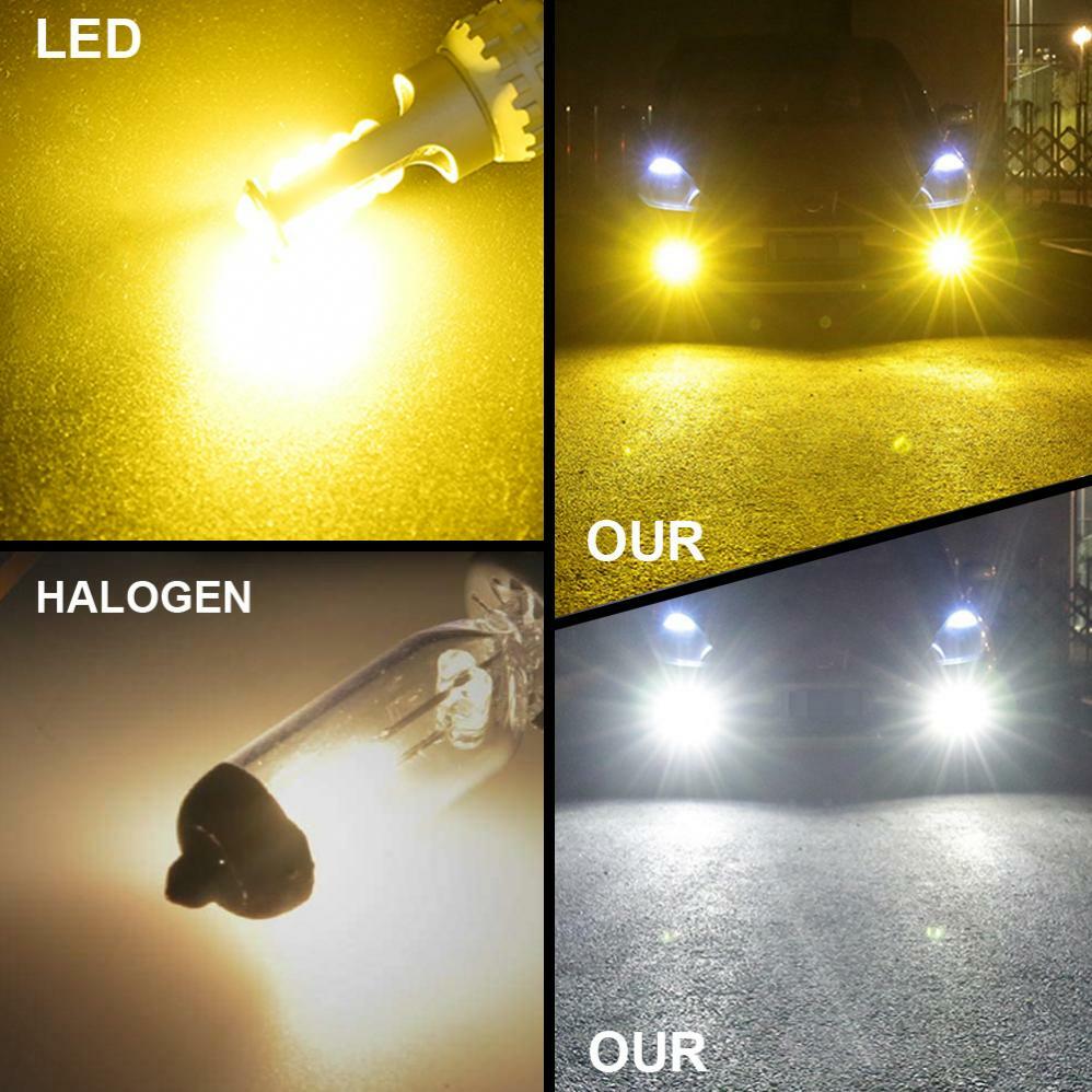 2pcs H4 100W Dual Color LED Fog Light Bulbs 6000K White/3000K Yellow DRL Lamp