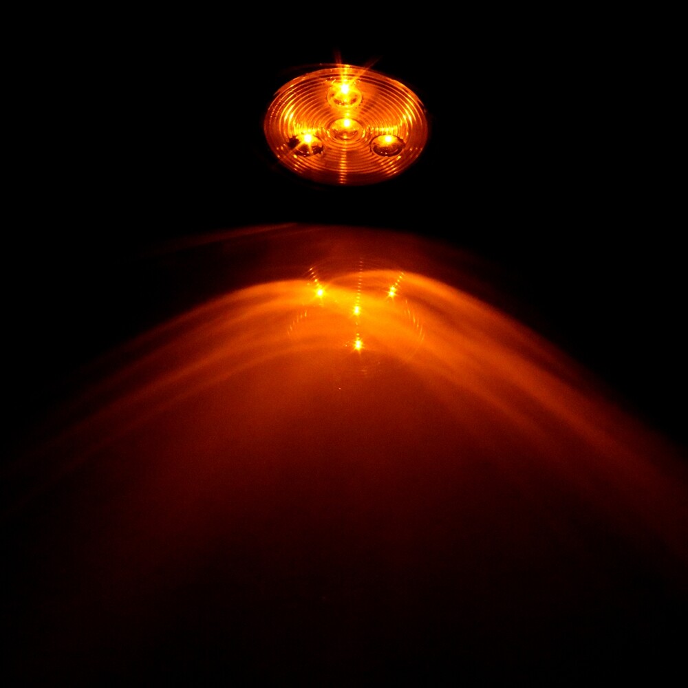 12X AMBER RED 2.5 INCH ROUND 4 LED LIGHT TRUCK TRAILER SIDE MARKER CLEARANCE
