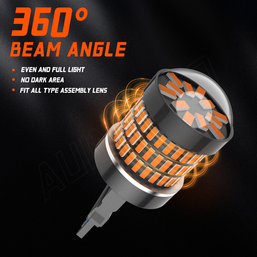3000K Turn Signal Light 3156 3157A Amber LED Bulb 48H For Chevy Silverado 4Pack