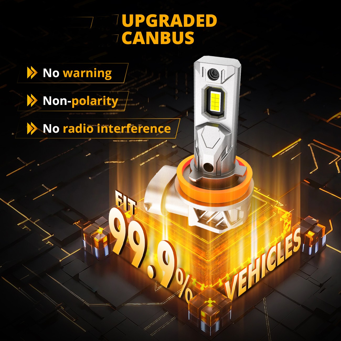 AUXBEAM H11 LED Headlight Kit Low Beam Bulbs Super Bright 6500K White 50000LM 2x