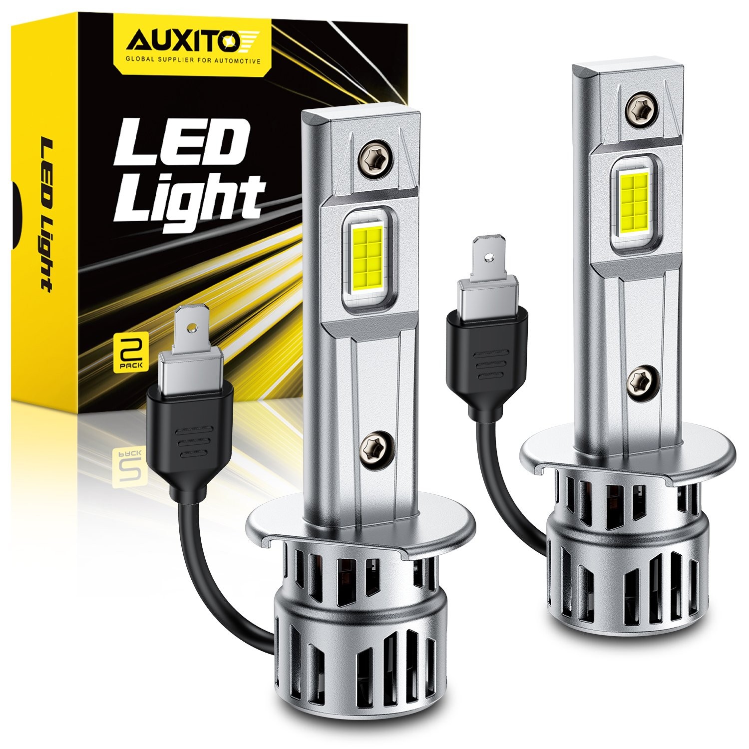 H1 LED Headlight Bulbs High Low Beam 100W 6000K White Super Bright 330000LM A++