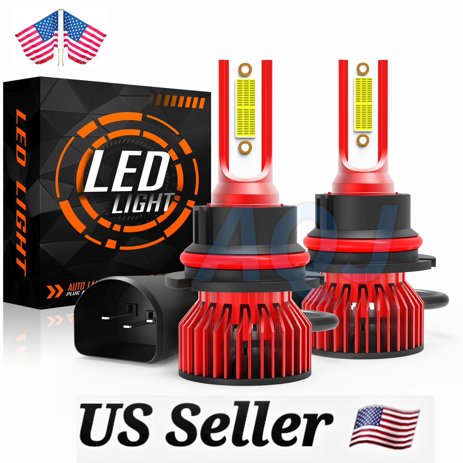 9007 HB5 CSP LED Headlight Bulbs Conversion Kit High Low Beam 6000K Super White+