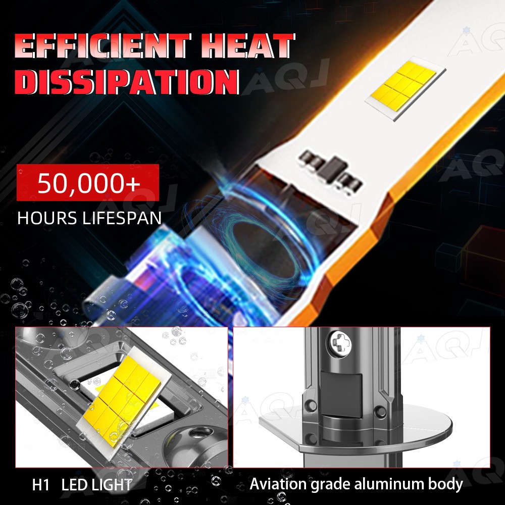H1 6000K Super Bright White 60000LM CSP LED Headlight Bulb Kit High Low Beam DRL