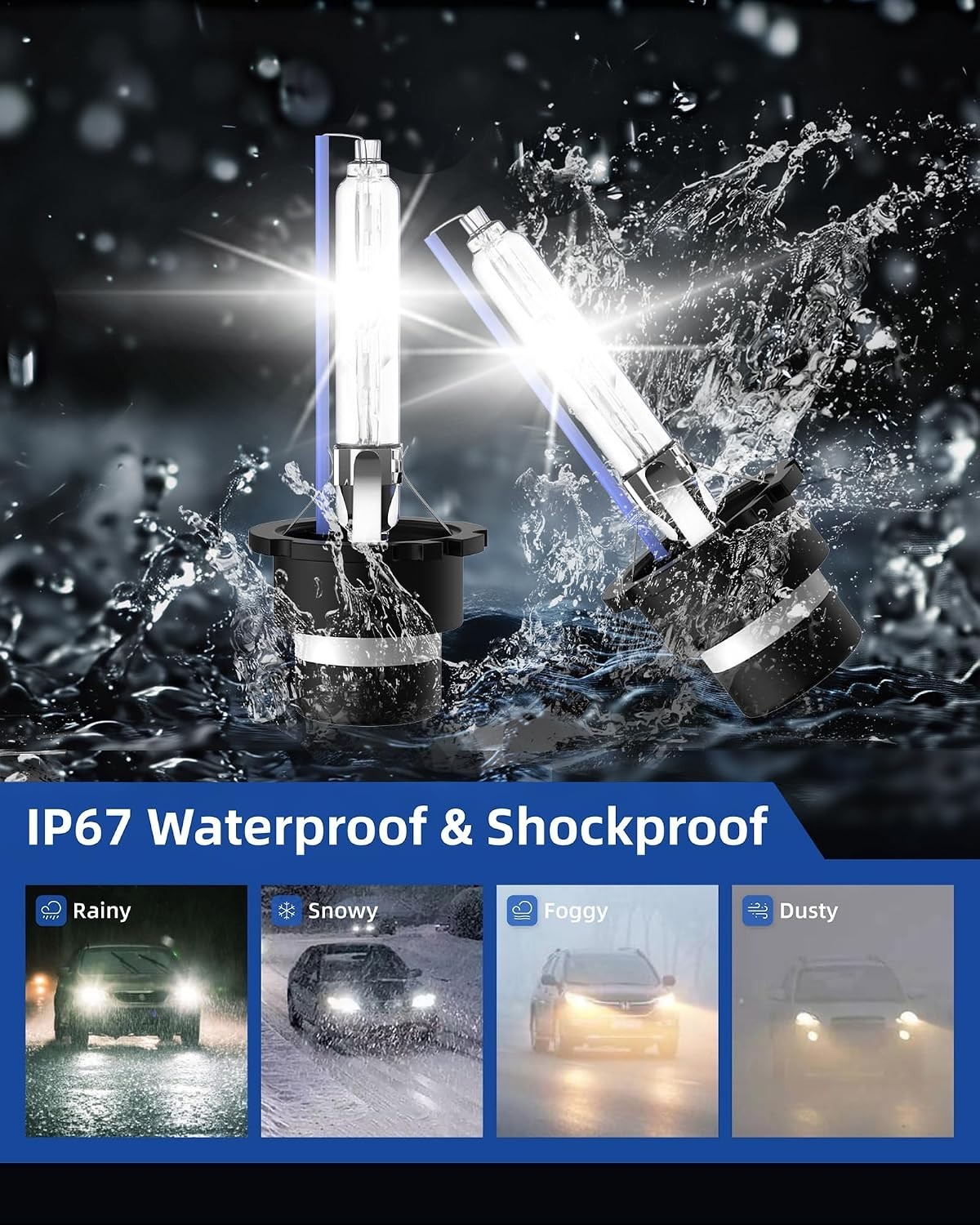 New D2S Xenon HID Headlight Bulbs High Low Beam – 8000K 35W 66240 85122UB 660…