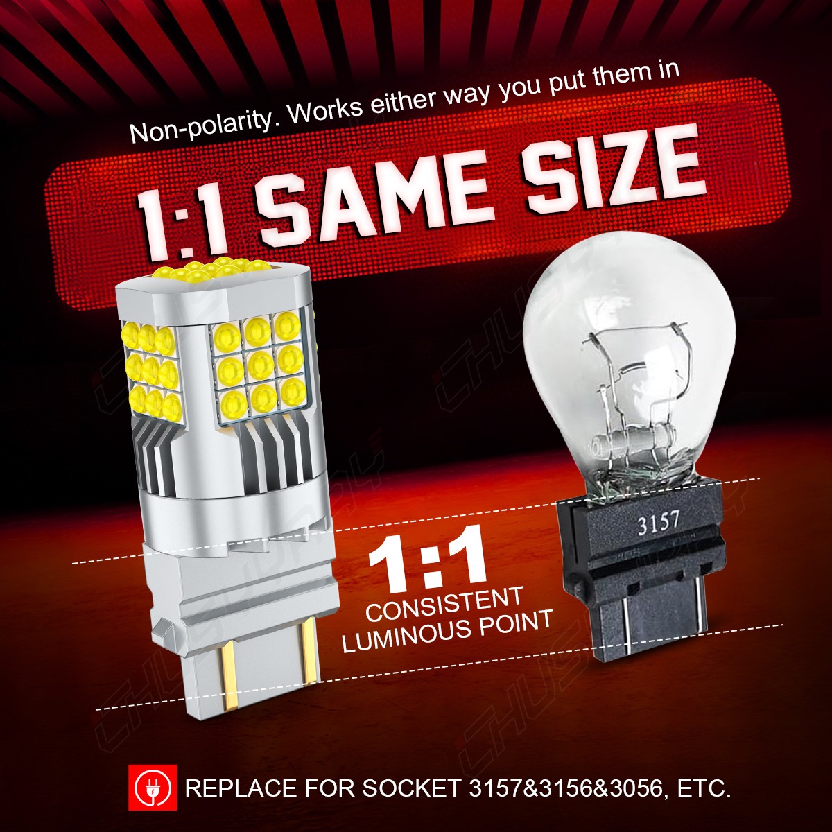 2pc 1000LM 3157 3156 LED Backup Tail Reverse Light Bulb White For Ford F150