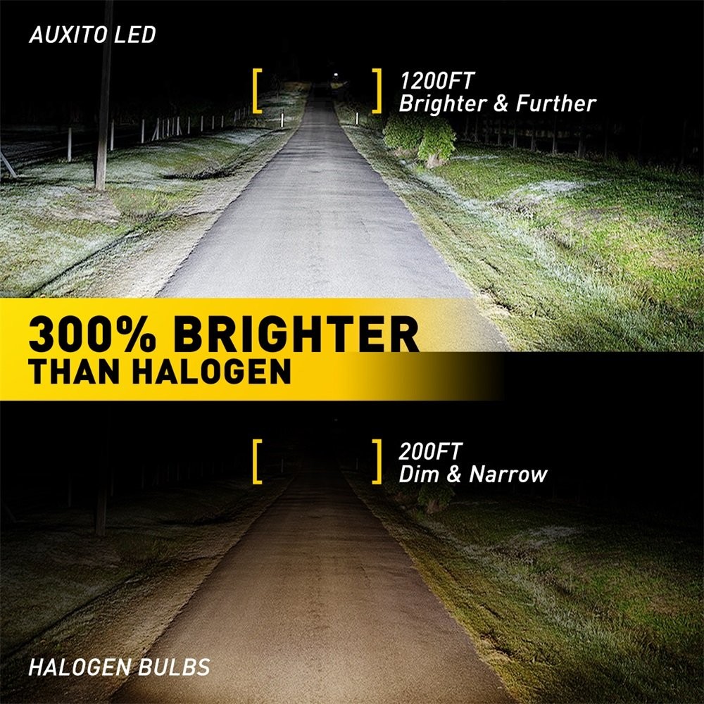 AUXITO H4 9003 LED Headlights High Low Beam Bulbs Conversion Kit 6500K White Y