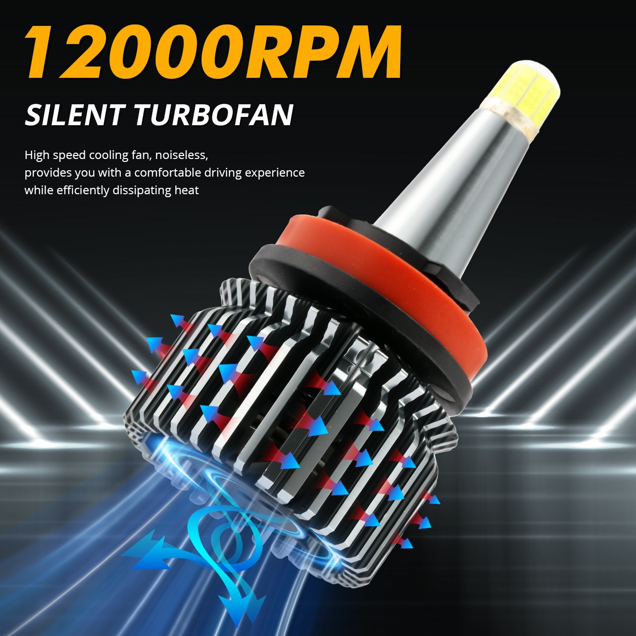 8-Sides H11 LED Headlight Super Bright Bulbs 3000000LM 6500K White High/Low Beam