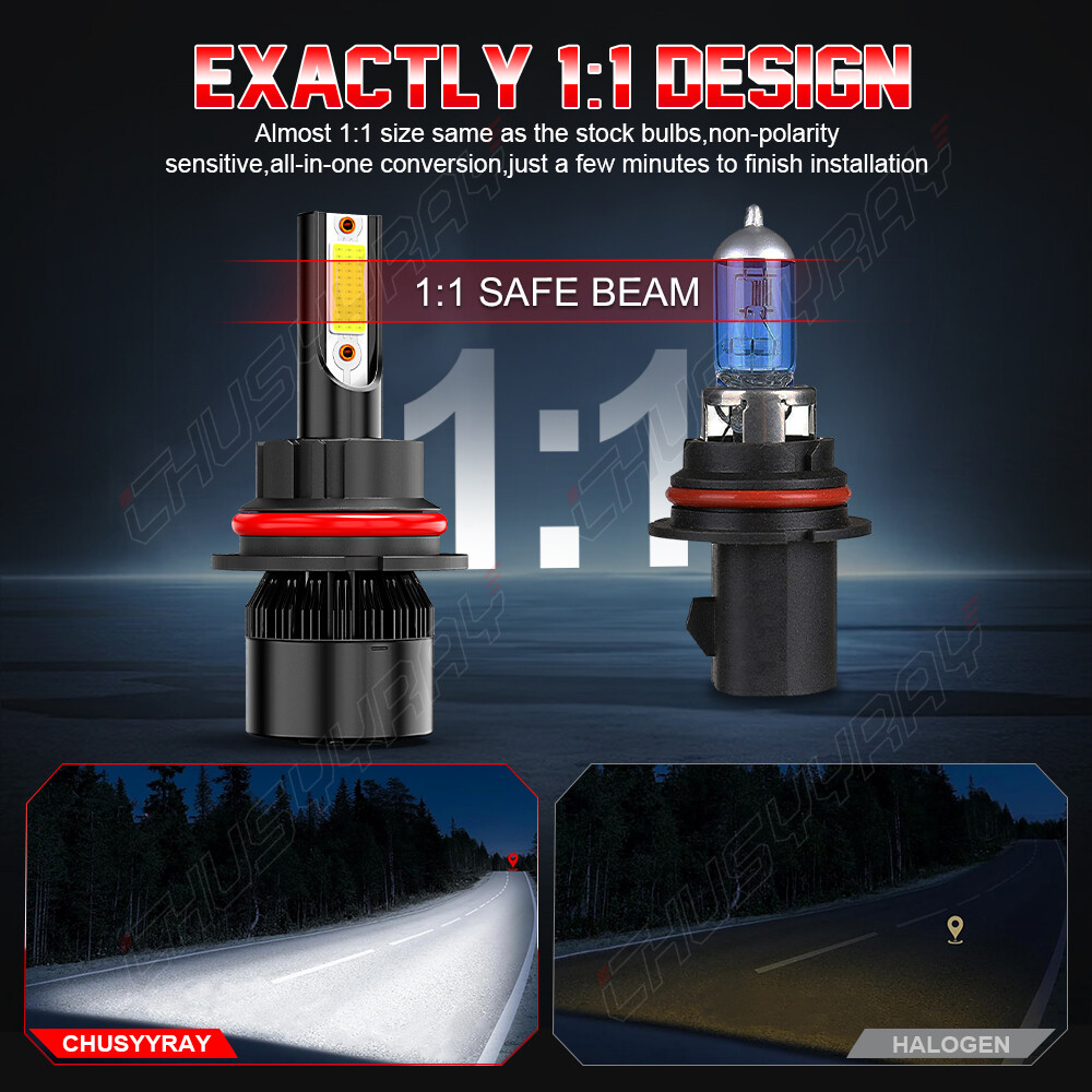 For Ford Expedition 1997-2002 – 6000K 2pc 9007 LED Headlight High/Low Beam Bulbs