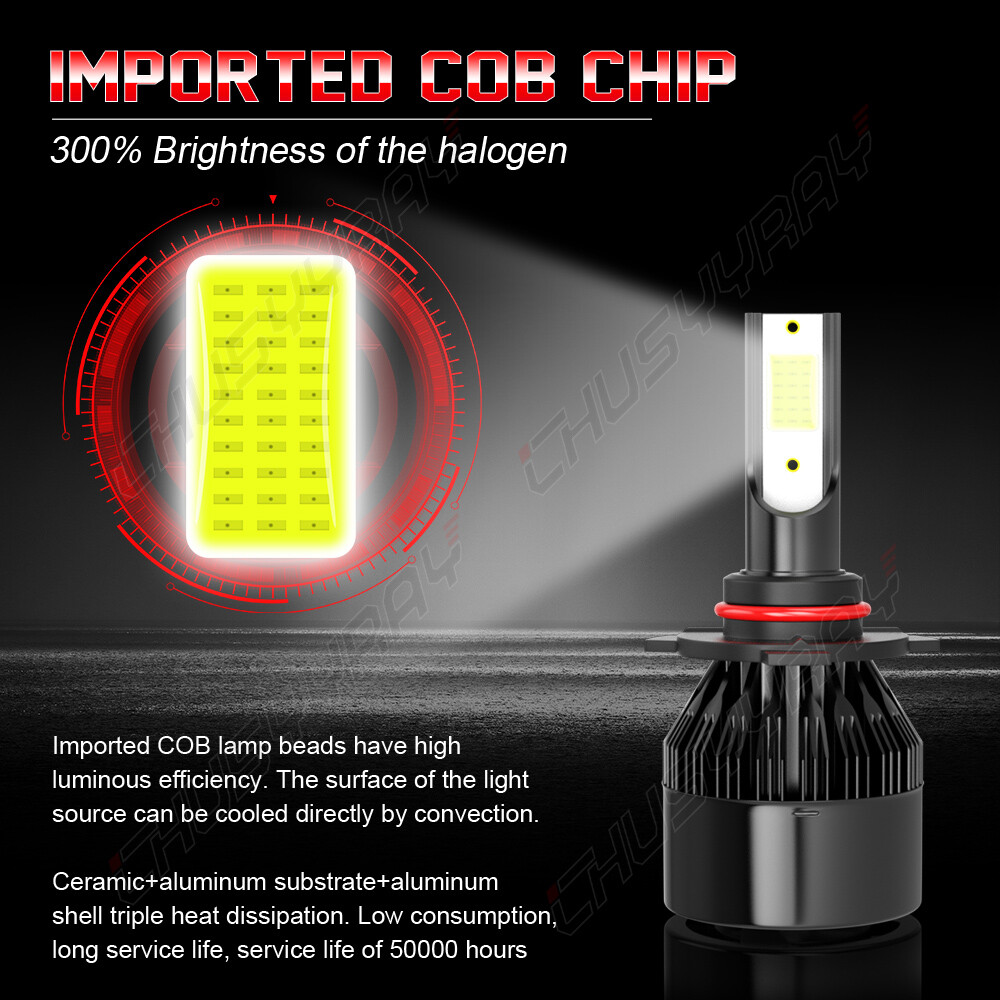9005+9006 Combo LED Headlight 400W 720000LM High/Low Beam 6500K Bulbs Kit