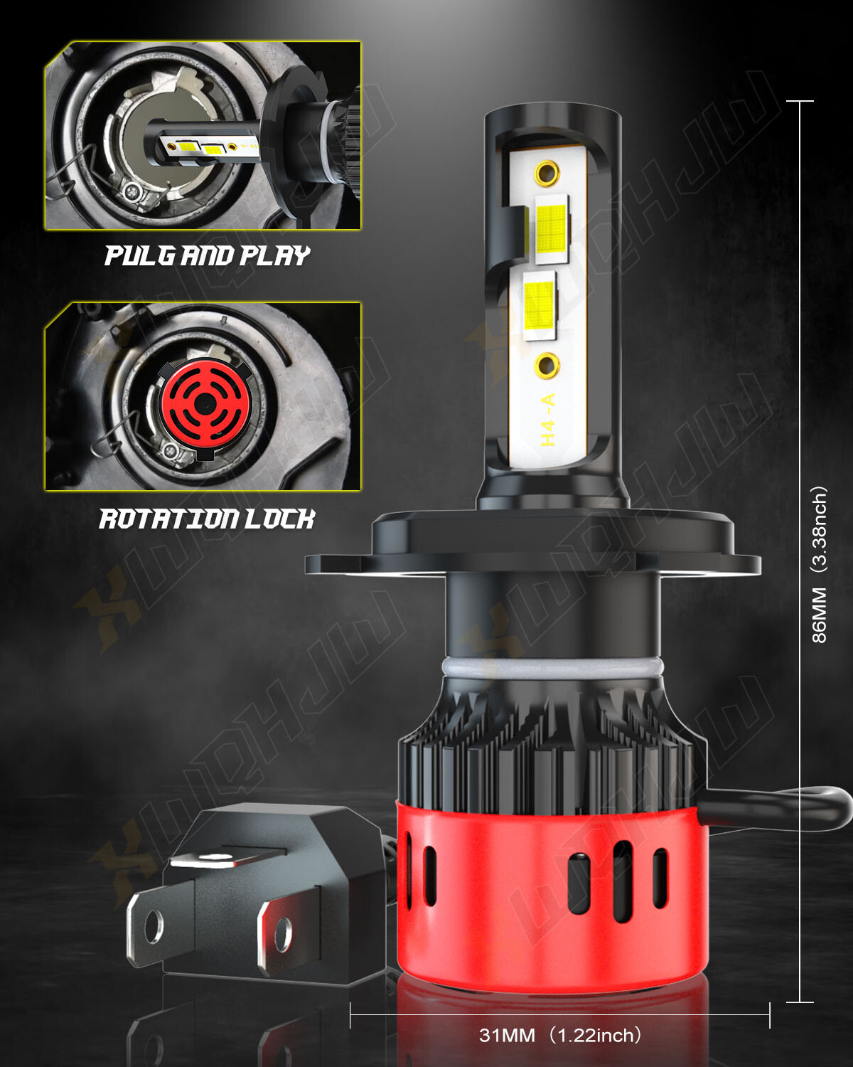 H4 9003 HB2 LED Headlight Bulbs Conversion Kit High Low Beam Replace Halogen