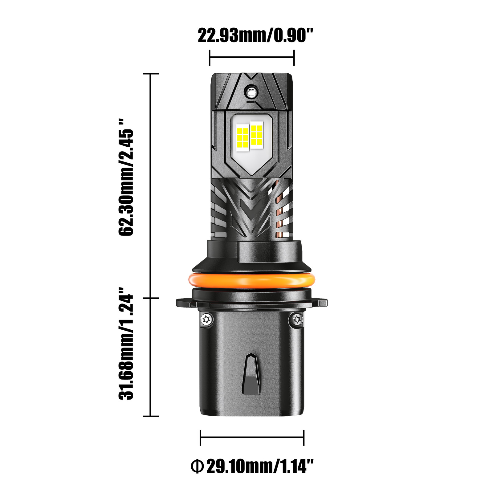 AUXBEAM Canbus 9007 HB5 LED Headlight Bulb Kit 6500K White High Low Beam 30000LM