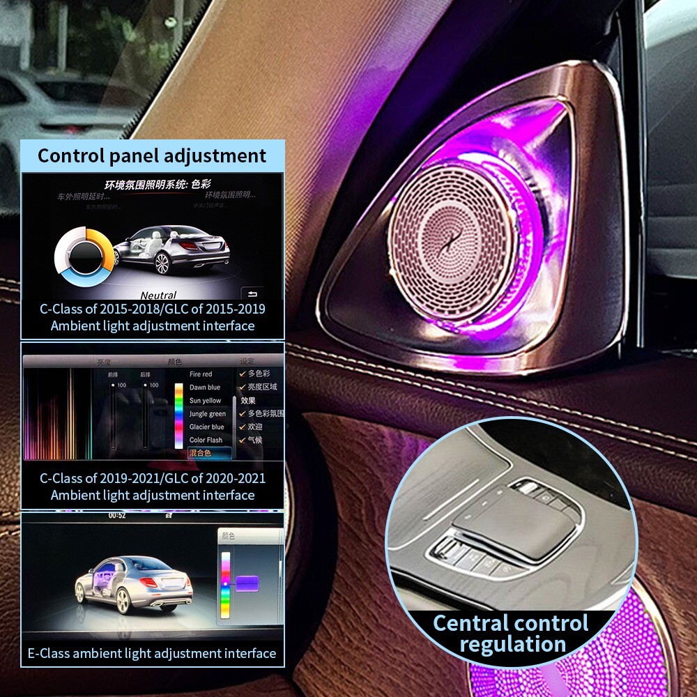 4D Rotation Speaker Tweeter for Mercedes Benz W205 CClass 2019-2021 64 colors