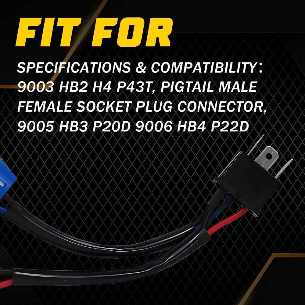 Conversion Wire 9003 H4 TO 9005 9006 Two Harness Head Lamp Adapter Plug Play New