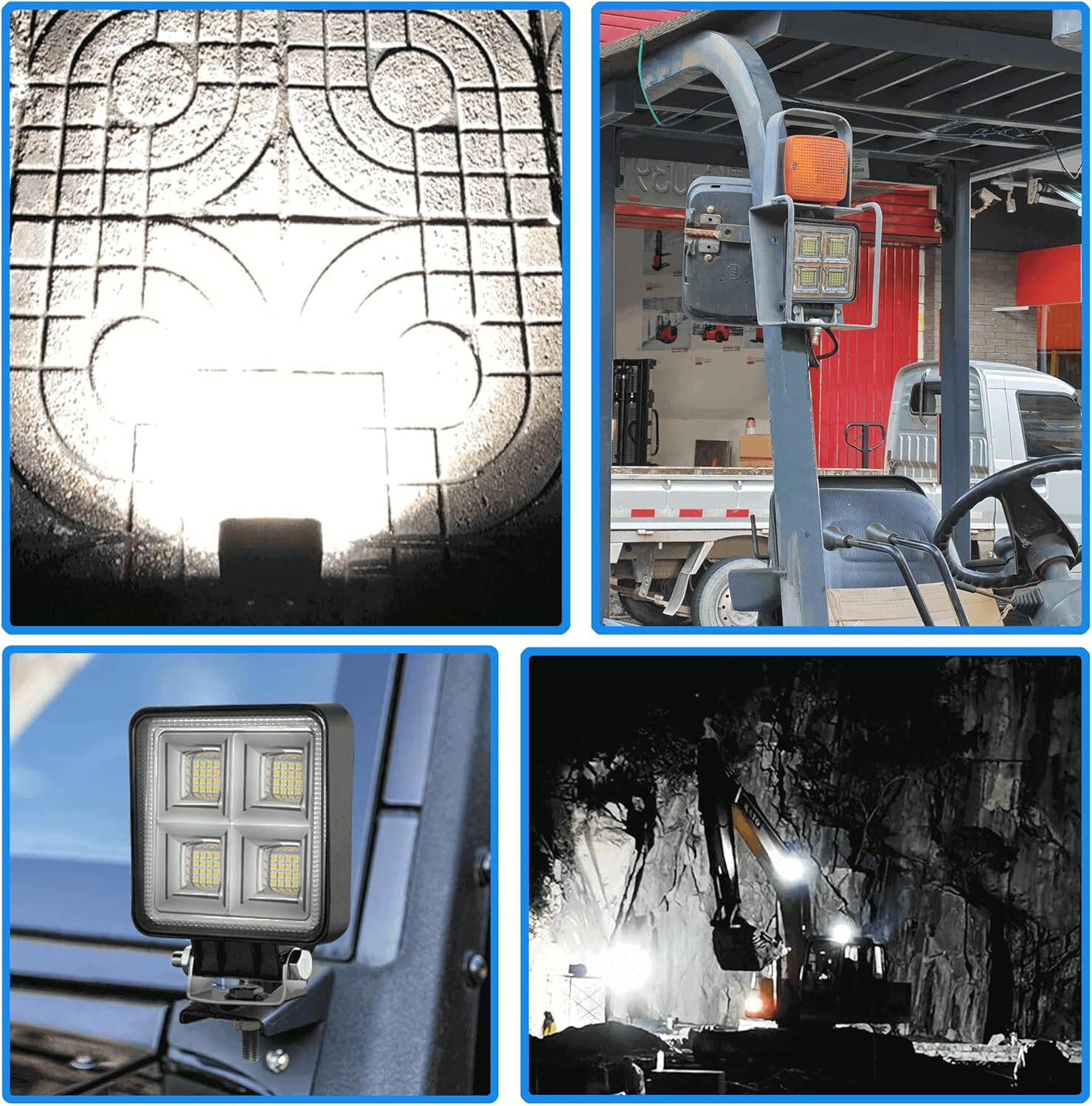 4Inch 48W Square LED Work Light 12V-24V Pods Flood Spot Lamp SUV Truck Off Road