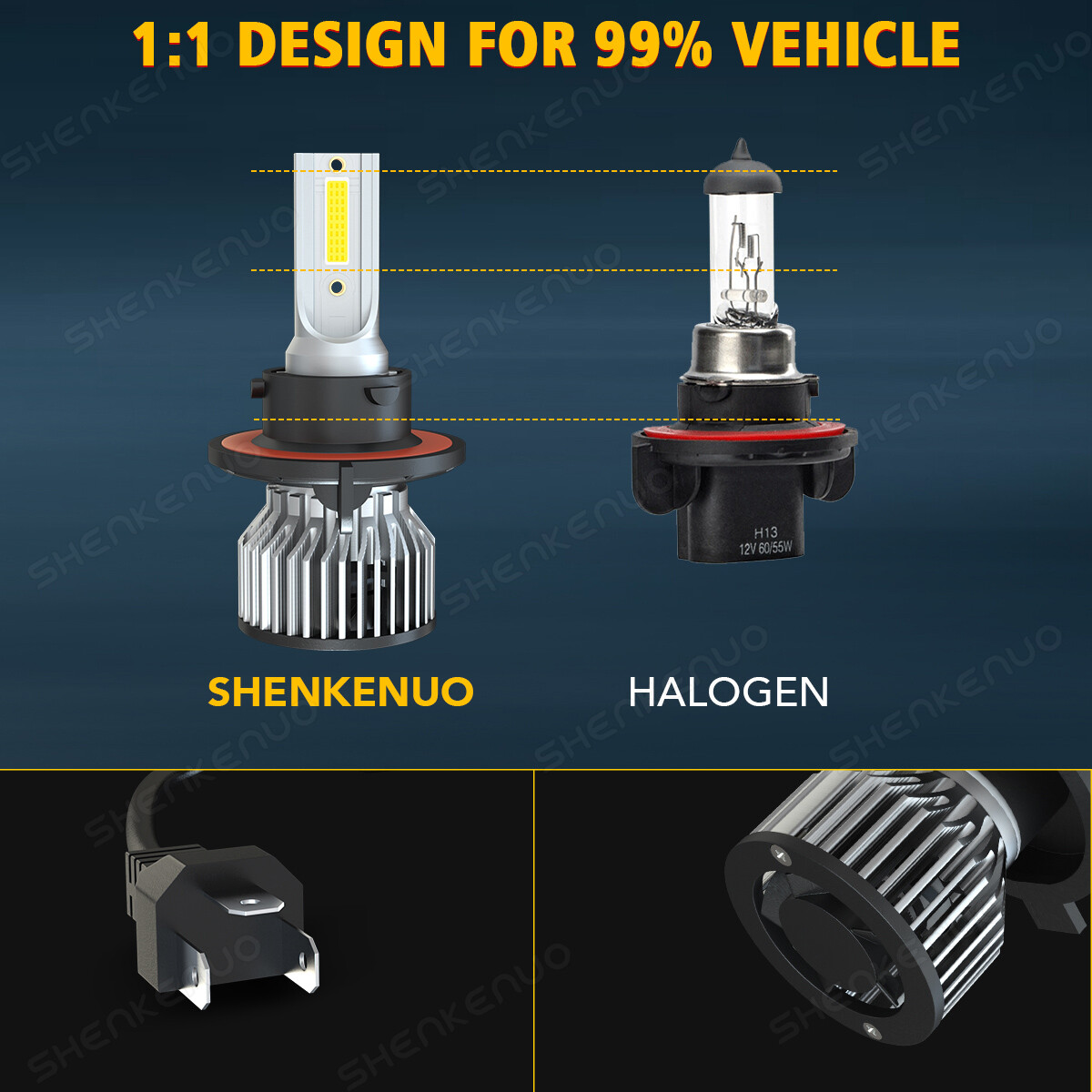 H13 9145 LED Headlight Bulb For 2004-2014 Ford F-150 Hi/Low beam Fog Lights