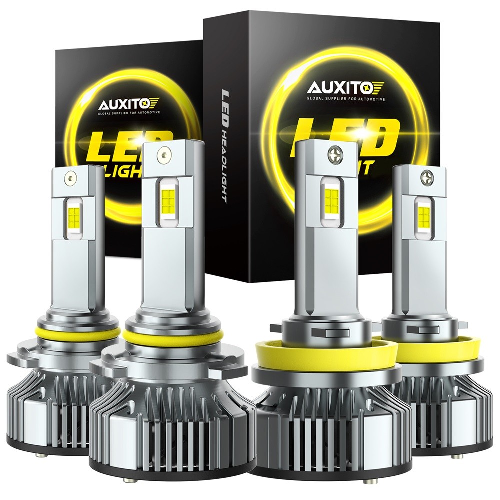 9005 H11 LED Headlights Kit Combo Bulbs 6500K High Low Beam White Bright Y19 EOA