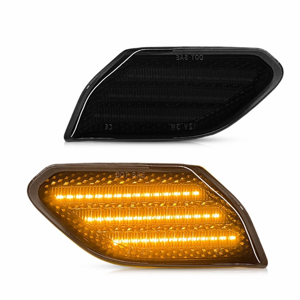 2Pcs Front Left Right Smoked LED Fender Side Marker Lights For 18+ JL / 20+ JT