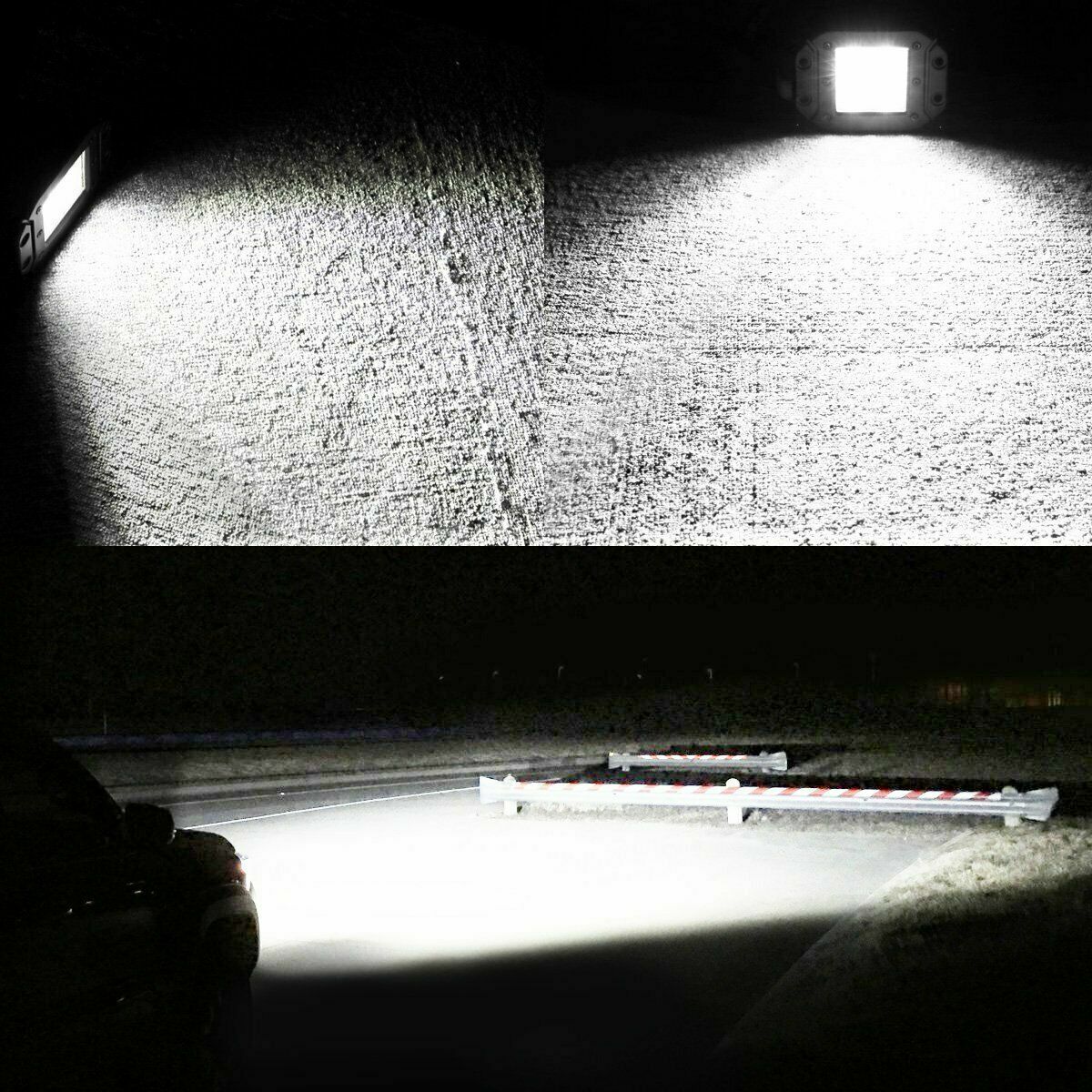 2x 5″ Flush Mount 160W LED Work Light Bar Rear Bumper Reverse 4-Row Spot Driving