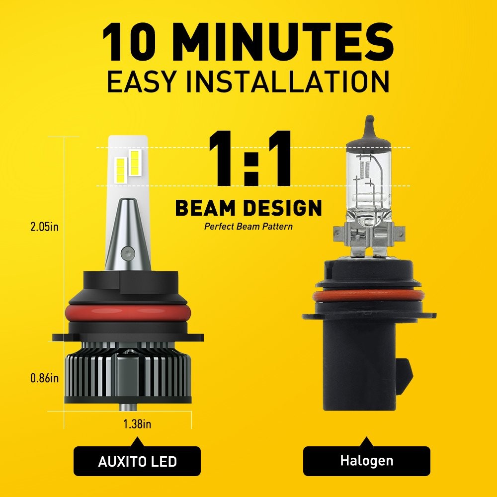 AUXITO 9007 LED Headlight Super Bright Bulbs 6500K White 16000LM HIGH / LOW BEAM