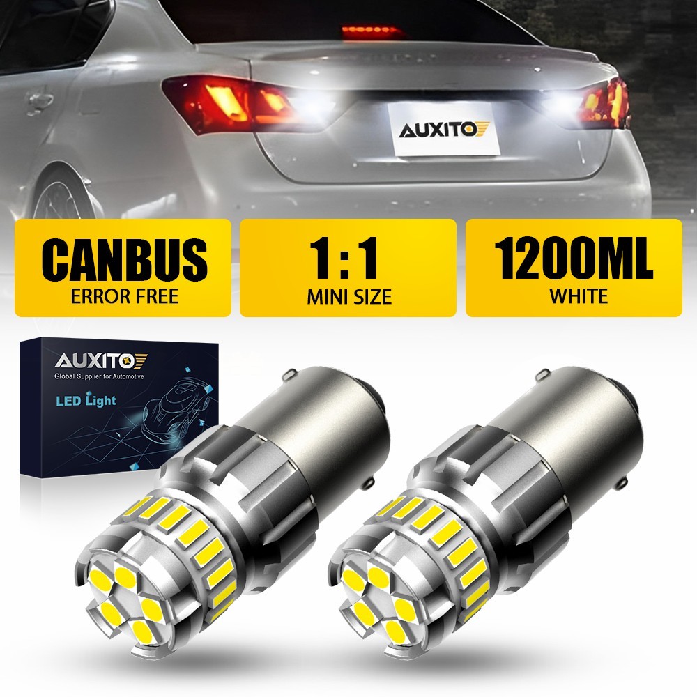 AUXITO 1156 1159 1259 LED Backup Reverse Turn Light Bulbs 6000K White 2F2 Series