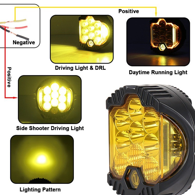 5″ 7″inch Round LED Work Light Spot & Flood Driving Fog Headlight Truck Off Road