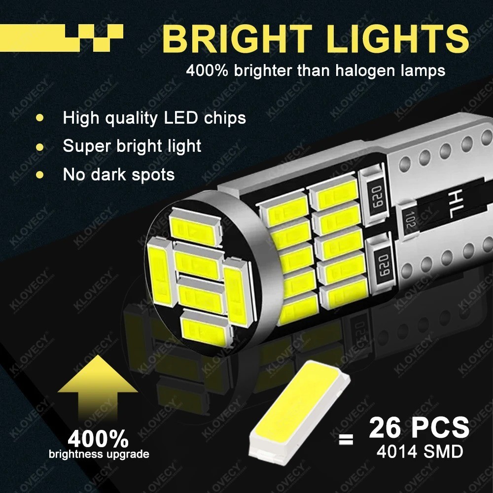 10x 501 T10 Led Bulbs Side Light Error Free Canbus 26 Smd W5W Xenon Bright White