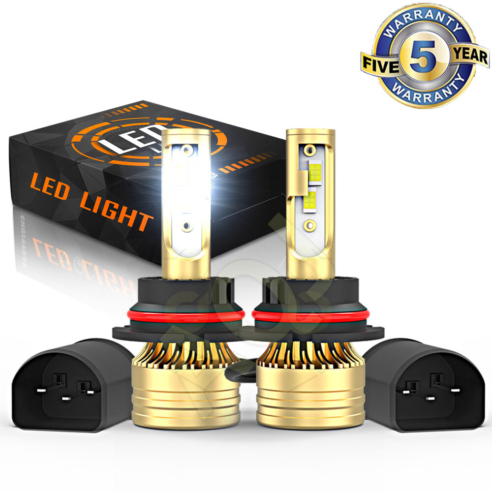 AQJ 2PCS 9007 HB5 LED Headlight Bulbs 10000K High Low Beam White Super Bright