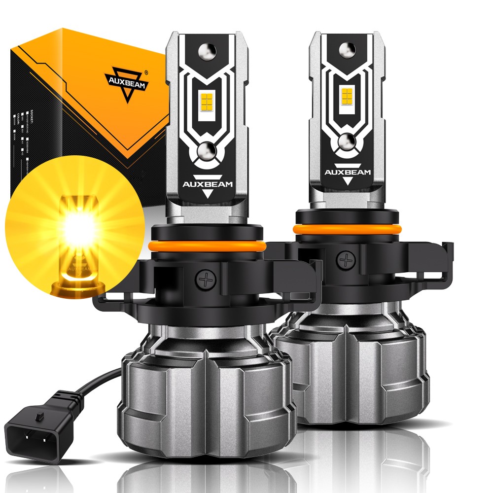 AUXBEAM H16 5202 LED Fog Lights Amber For Chevy Silverado 1500 2500HD 2007-2015