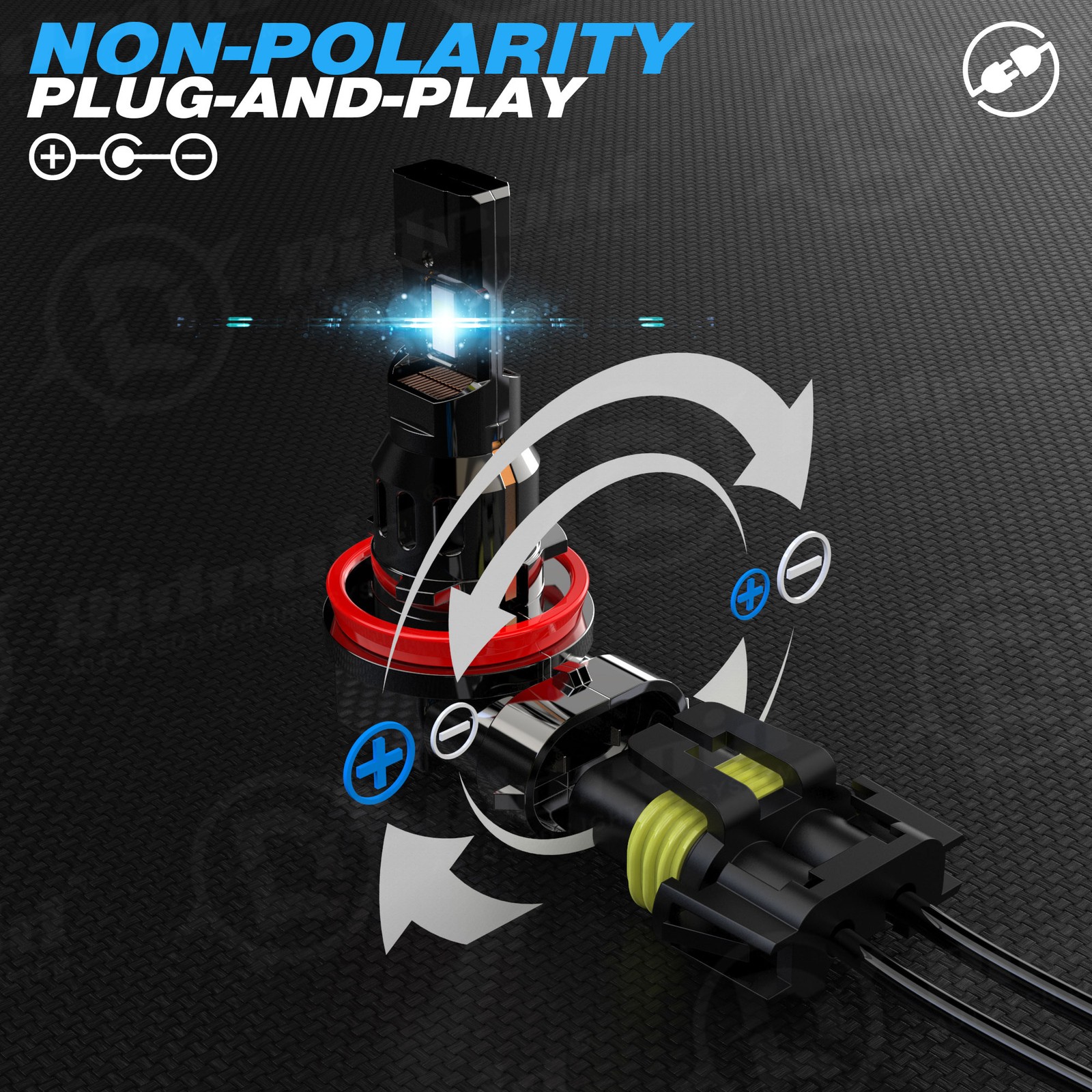 H11 9005 LED Headlight KIT Combo Bulbs 6500K High&Low Beam Super Bright White