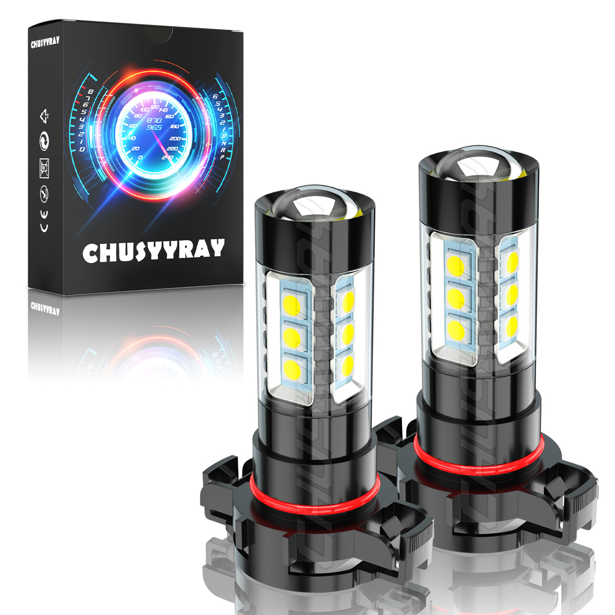 For Chevrolet Tahoe 2007-2014 2X H16 5202 6000K Super White LED Fog Light Bulbs