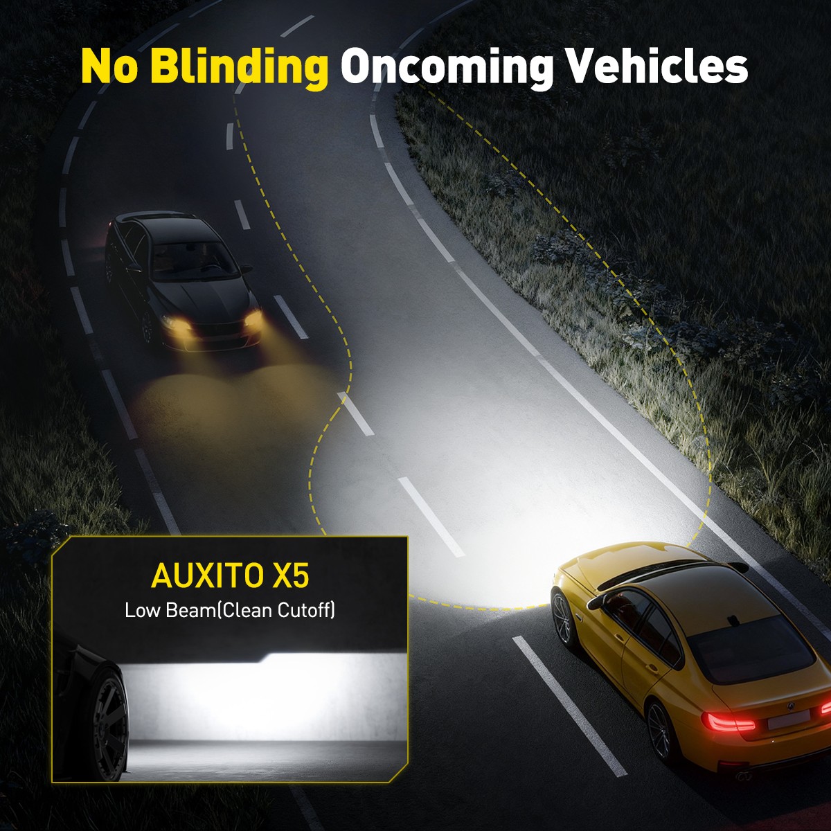 2PCS 9012/HIR2 LED Headlight Bulb Kit High Low Beam 6500K White Canbus X5-Series