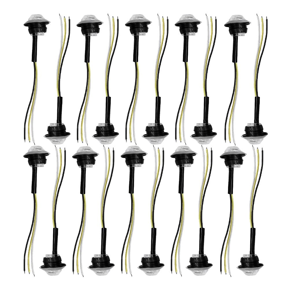 20X 12V White 3/4″ Marker Lights LED Round Side Bullet Lamp for Truck Trailer RV