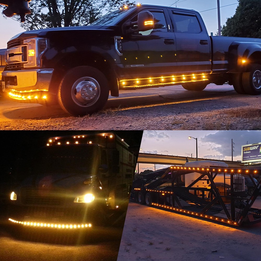 Truck Trailer 20X Chrome Amber Marker Light 3/4″ LED Round Clearance Side Lights