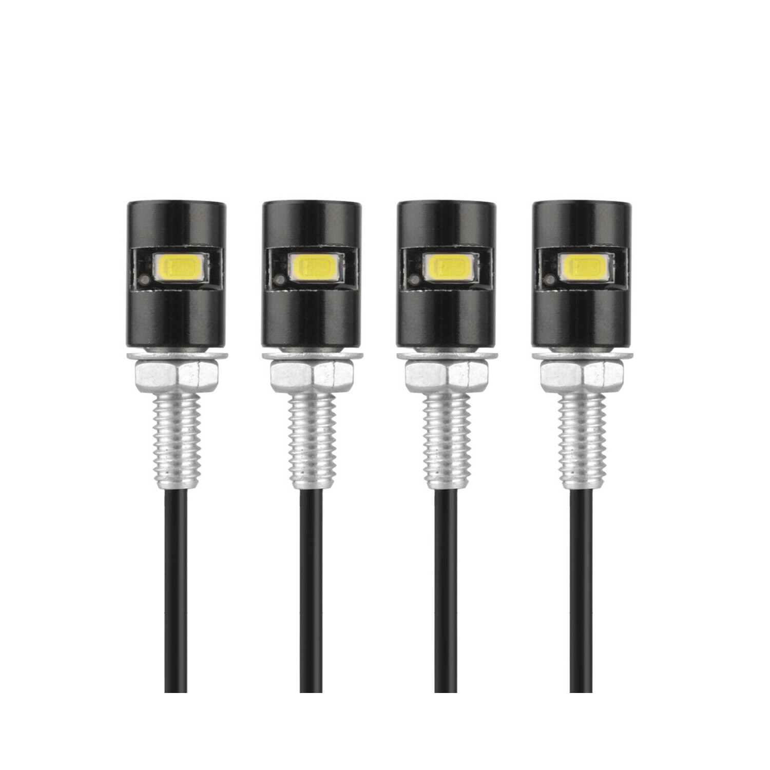 4× Motorcycle Car LED License Plate Light 5630/5730 SMD Screw Bolt Lamp Bulbs