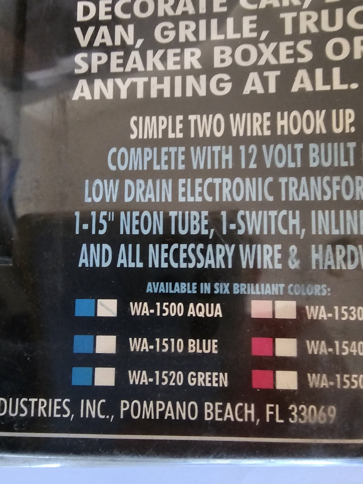 NOS Vintage LITEGLOW AQUA 15″ Neon Light Rod Built In Transformer 12 Volt