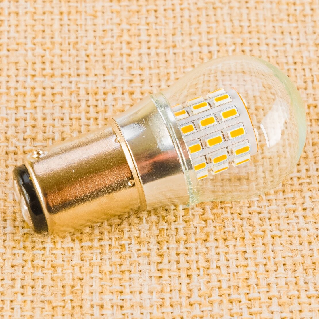 1x Yellow LED Double Contact Bayonet Turn Signal Light Bulb BA15D 1157 New