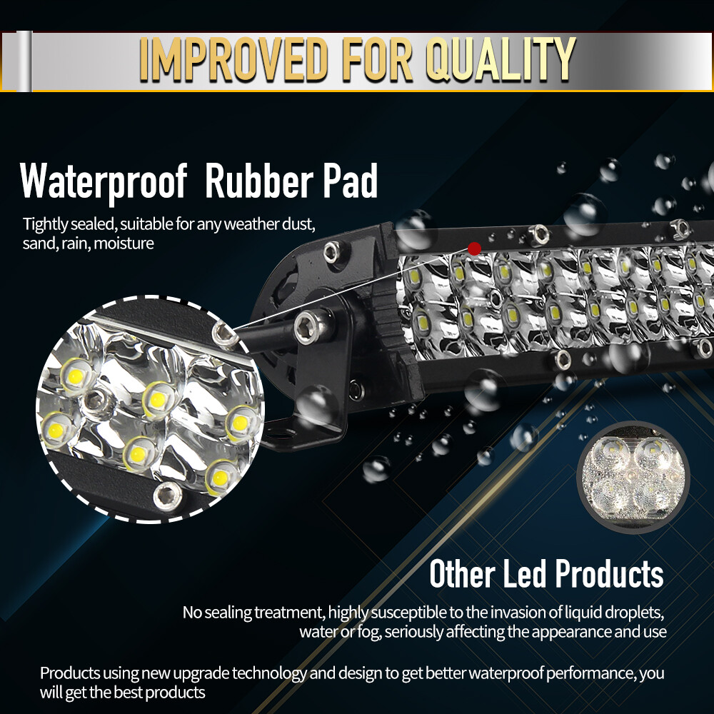 7″20″38″50″ Straight Dual Row LED Light Bar Spot Flood Combo UTV ATV Truck Boat