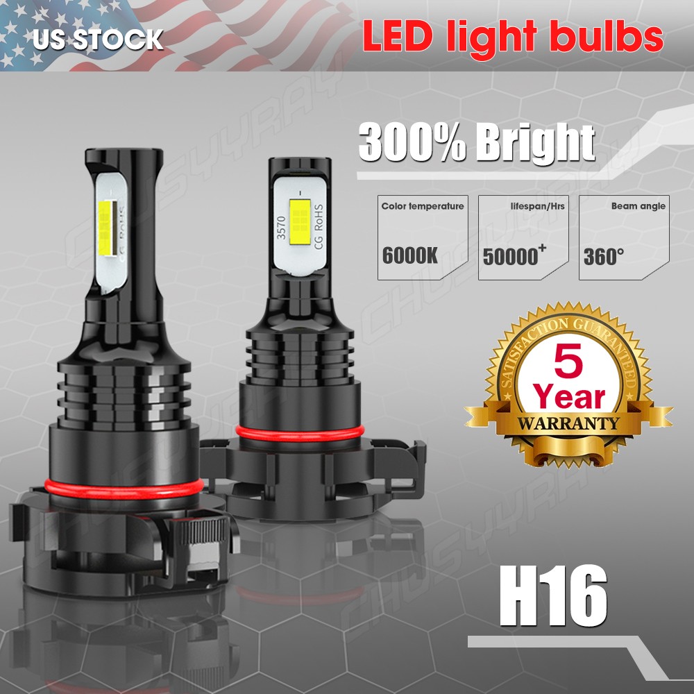 H7+H11+5202 LED Headlights Hi/Lo+Fog Lights Bulbs White For GMC Acadia 2007-2012
