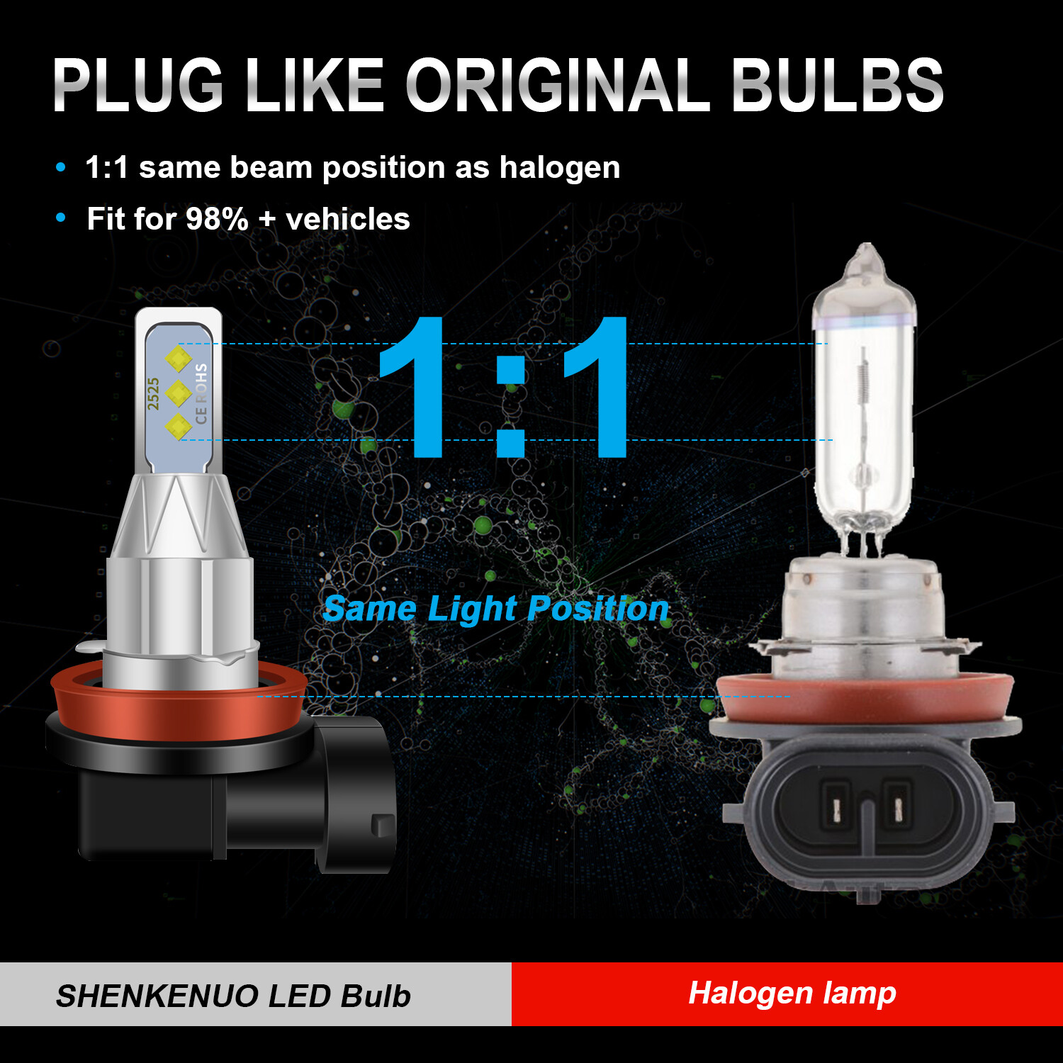4X For Kia Sorento 2015 – 2018 2019 H7 & H11 Headlight LED Combo 6000K Bulb Kit
