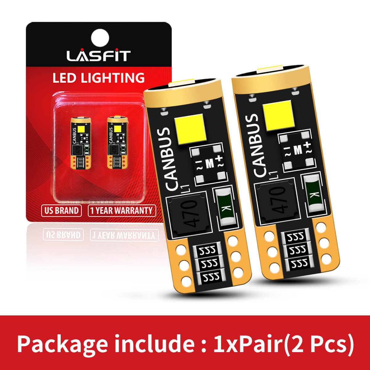 T10 LED Error Free CANBUS 6000K Xenon White W5W 194 168 License Plate Light Bulb