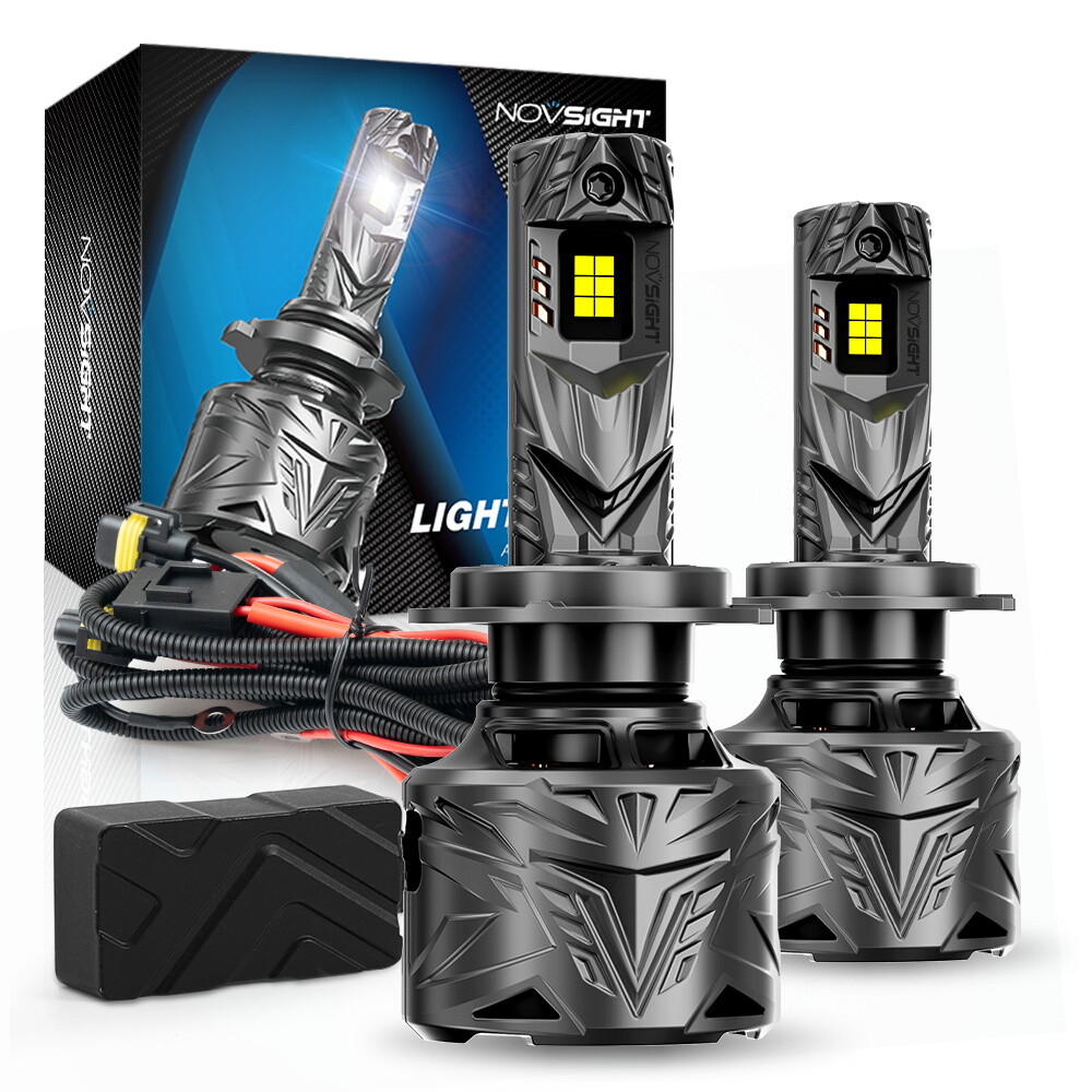 NOVSIGHT 240W 50000LM H7 LED Headlight Bulbs Kit High Low Beam 6500k Super White