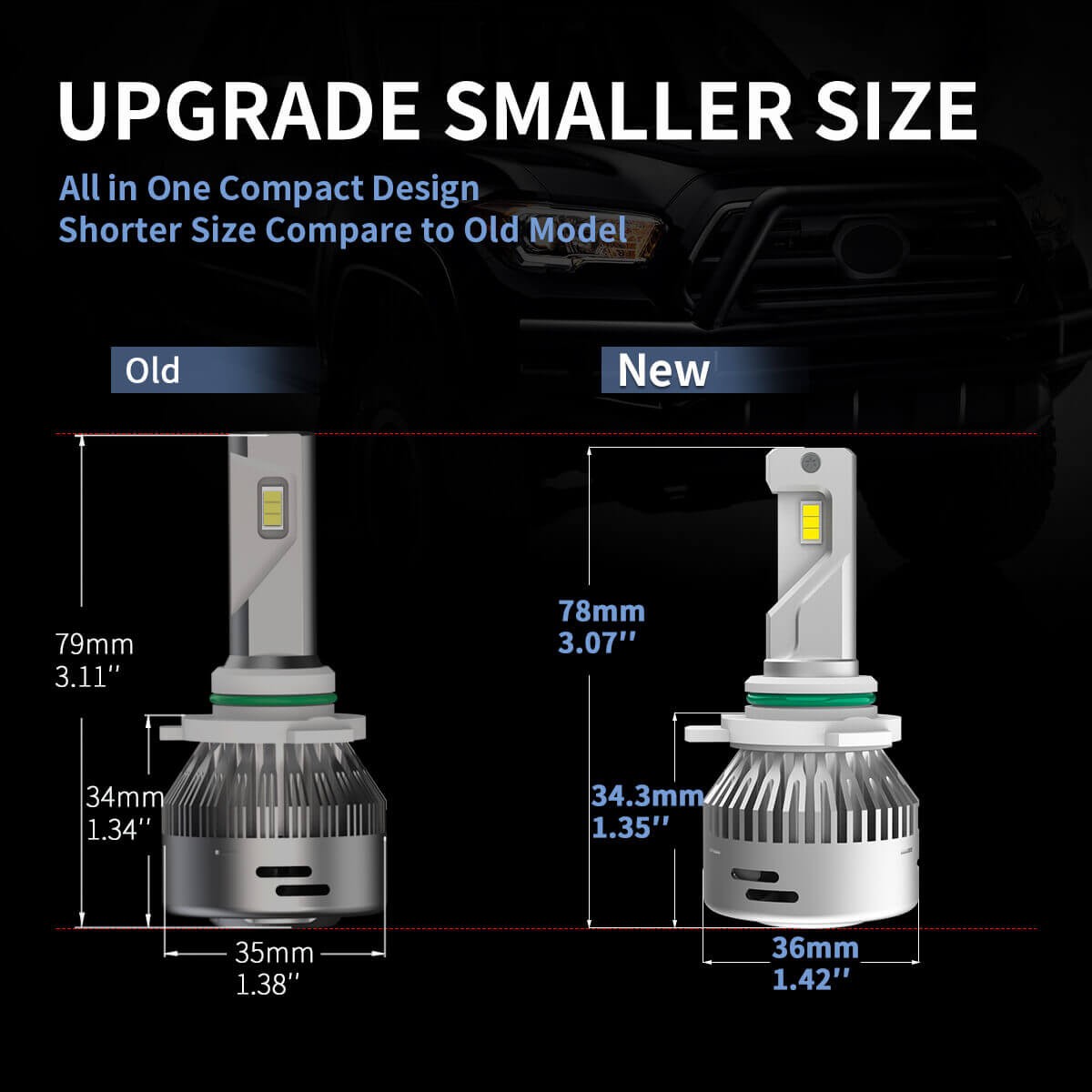 Lasfit 9006 HB4 LED Headlight Bulb Low Beam or Fog Light 70W Bright LAair Series