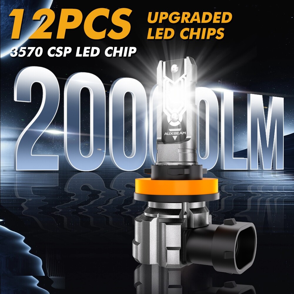 AUXBEAM H11 LED Headlight Kit Low Beam Bulb Super Bright 6000K Bulbs Free Return