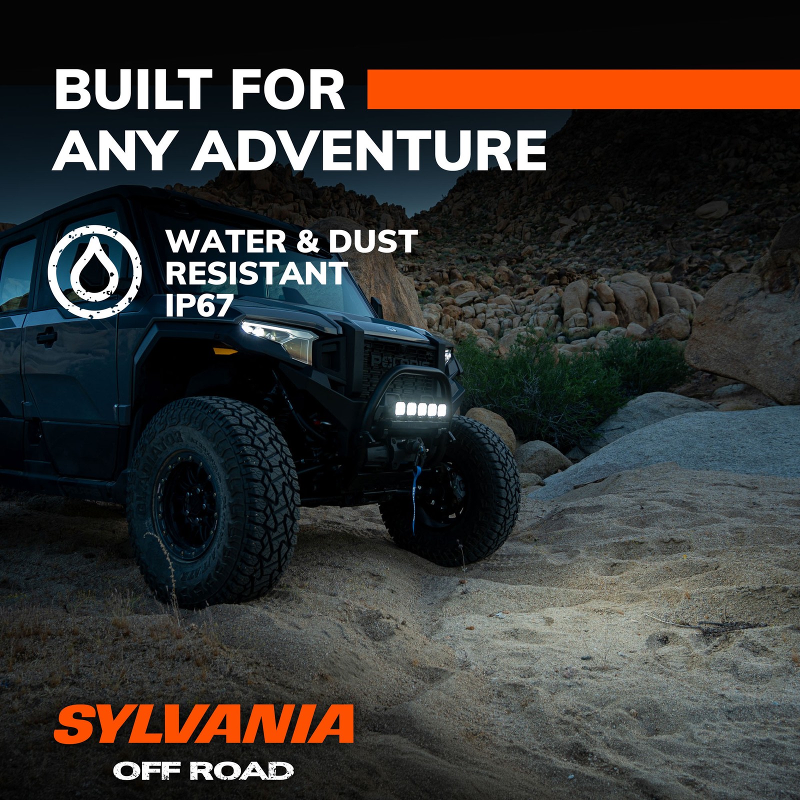 SYLVANIA Ultra 2″ Cube LED Light Pod – 2400 LM Flood Off Road 2 PC