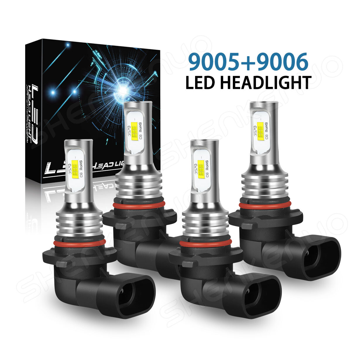 For Freightliner Century Class 2005-11 4Pc LED Headlight High Low Beam Bulbs Kit