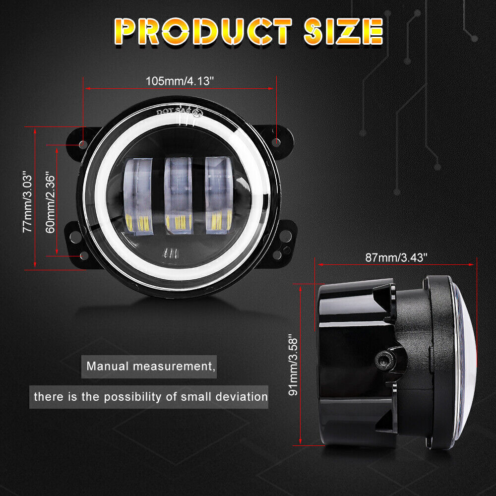 2018-2024 for Jeep Wrangler JL Gladiator Rubicon Led Headlight Fog Lamp Combo Ki