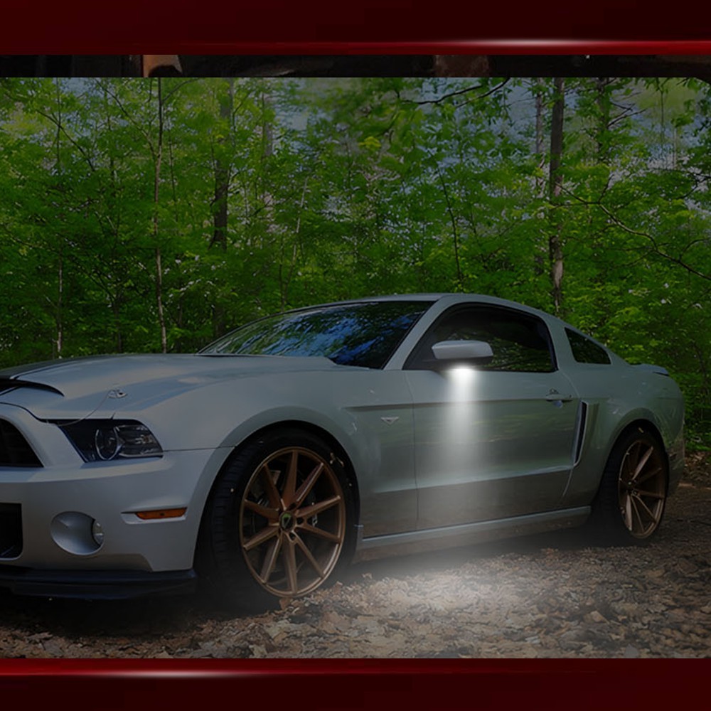Front Left & Right White LED Clear Lens For 2013-2014 Mustang Under Mirror Lamps